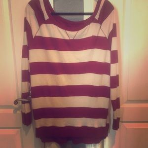 Burgundy striped long sleeve